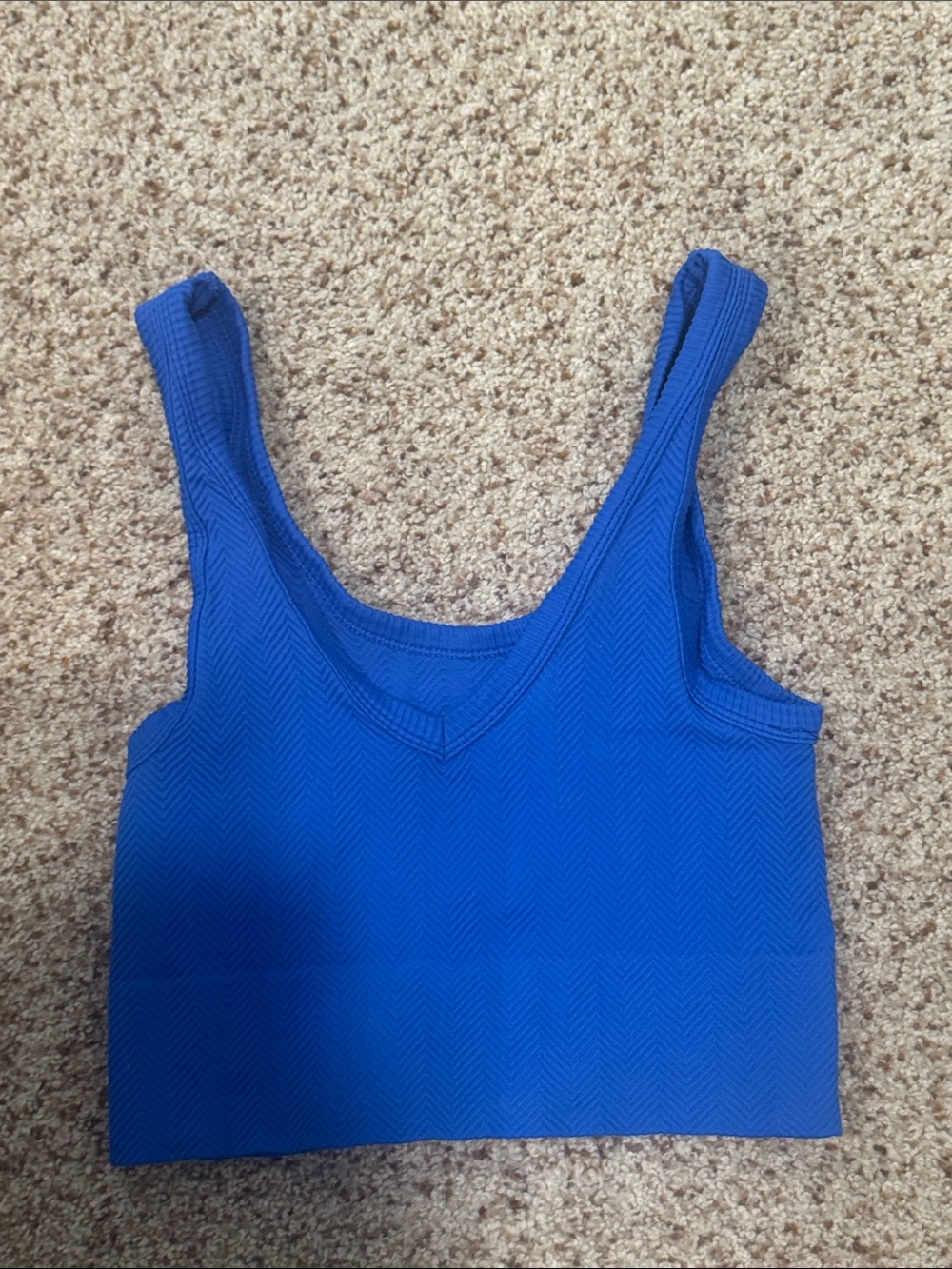 Nikibiki Royal Blue Ribbed Scoop Crop Tank